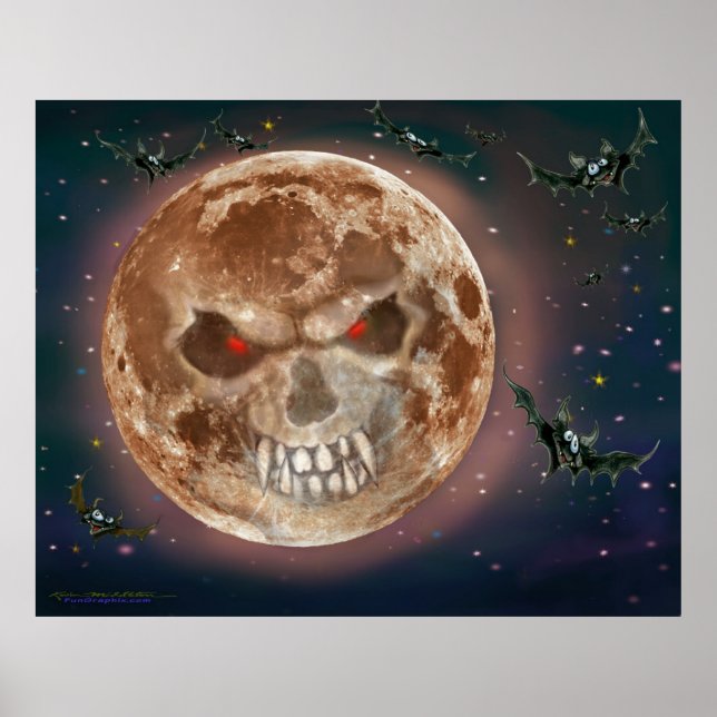 Poster de la lune de crâne (Devant)
