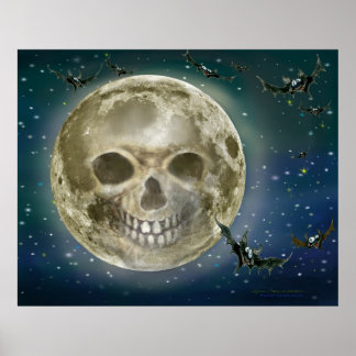 Poster de la lune de crâne