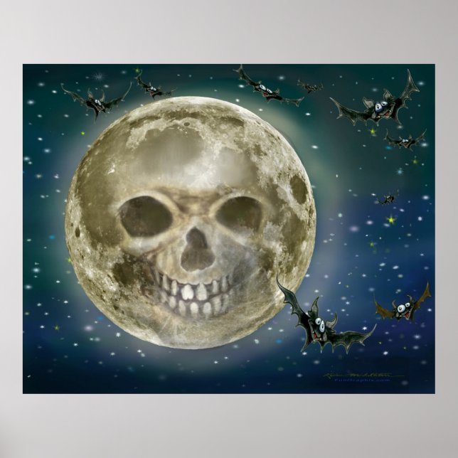 Poster de la lune de crâne (Devant)