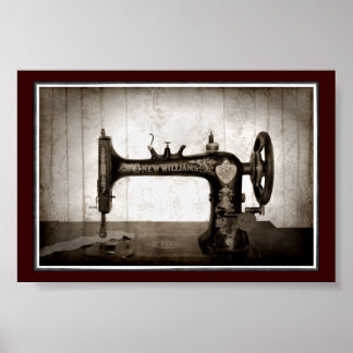Poster de la machine à coudre antique