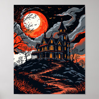 Poster de la maison hantée gothique