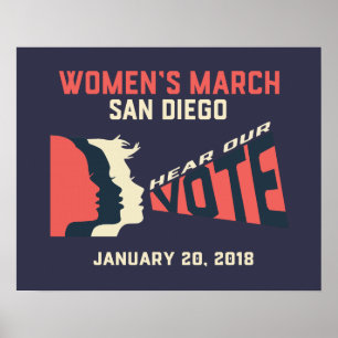 Poster de la Marche des femmes San Diego