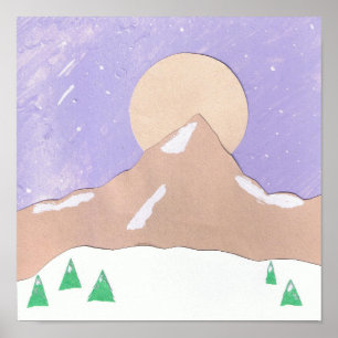 Poster de la montagne dans la neige