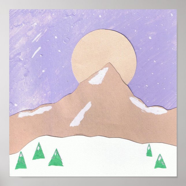 Poster de la montagne dans la neige (Devant)