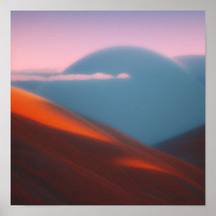 Poster de la Montagne Rouge dans les nuages