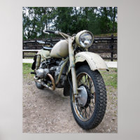 Poster de la moto militaire vintage