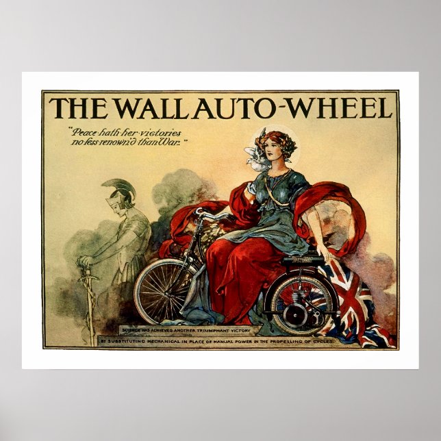 Poster de la moto vintage : La roue de l'auto mura (Devant)