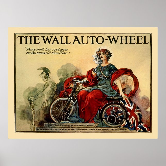 Poster de la moto vintage : La roue de l'auto mura (Devant)