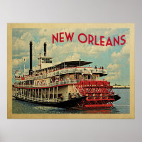 Poster de la Nouvelle-Orléans Louisiana River Bate