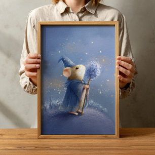 Poster de la Nursery Animaux vintages de bois