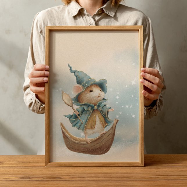 Poster de la Nursery Animaux vintages de bois (Créateur téléchargé)