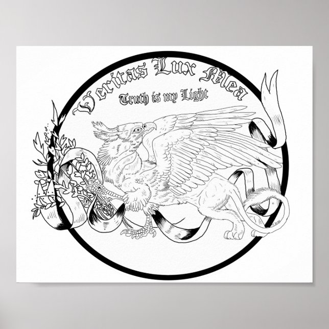 Poster de la page de coloration Regal Gold Griffin (Devant)
