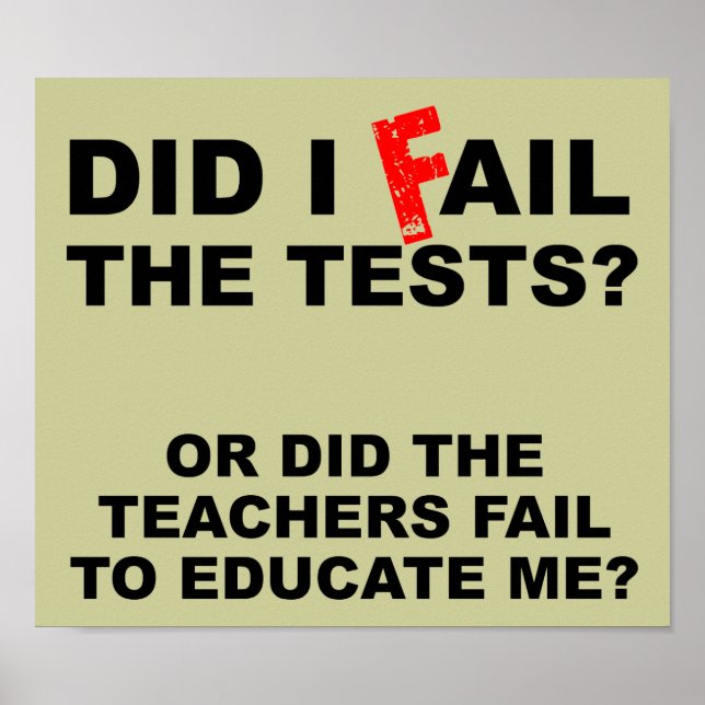 Poster de la pancarte du professeur Fail Funny (Devant)