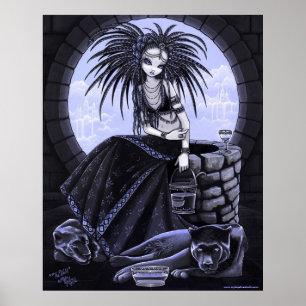 Poster de la panthère à eau de fusion tribale