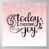 Poster de la Parties scintillant à gouttes roses