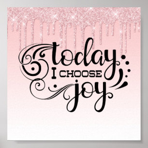 Poster de la Parties scintillant à gouttes roses