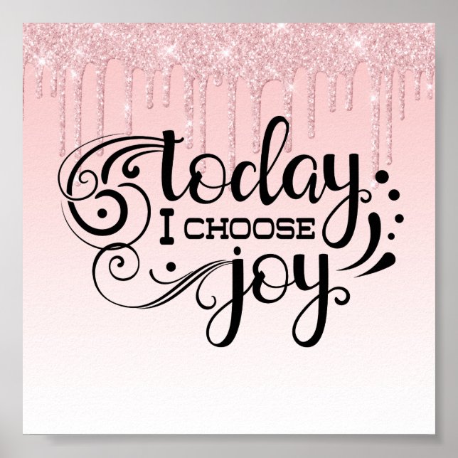 Poster de la Parties scintillant à gouttes roses (Devant)