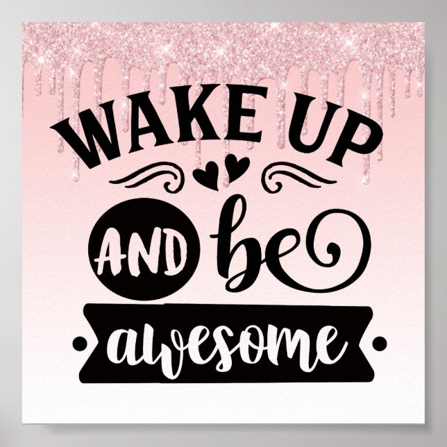 Poster de la Parties scintillant à gouttes roses (Devant)