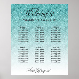 Poster de la Parties scintillant bleue Aqua