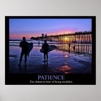 Poster de la patiente du surfeur du coucher de sol