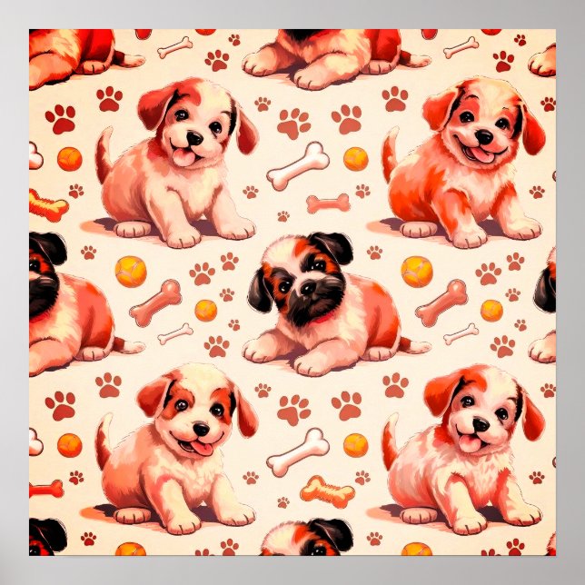 Poster de la pépinière de chiots mignons (Devant)