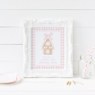 Poster de la Personnaliser Pink Gingerbread House