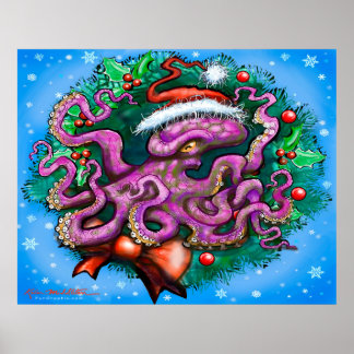 Poster de la pieuvre de Noël