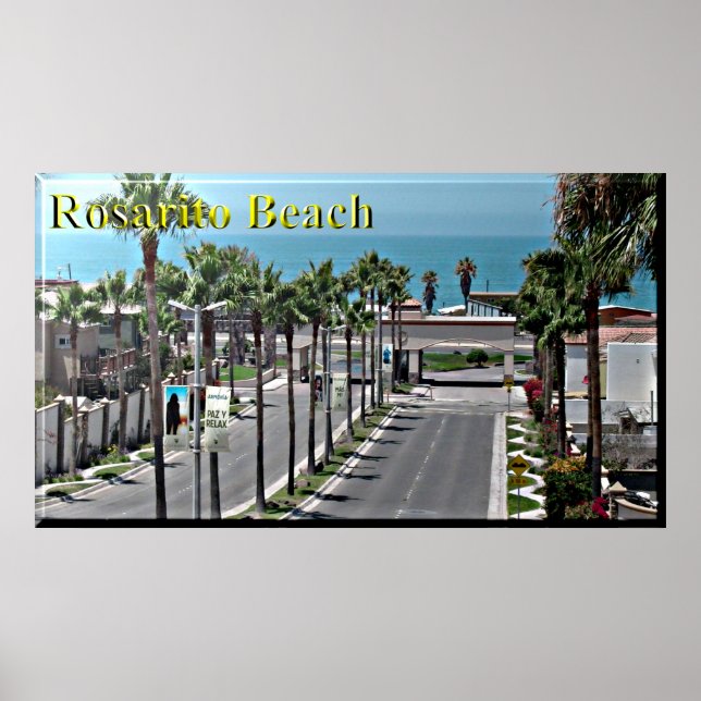 Poster de la plage de Rosarito Mexico (Devant)