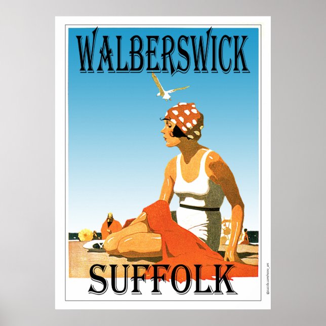 Poster de la plage Vintage du Québec Suffolk (Devant)