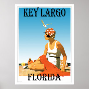 Poster de la plage Vintage Key Largo