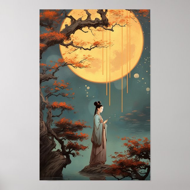 Poster de la Pleine lune lunaire du Mooncake Festi (Devant)