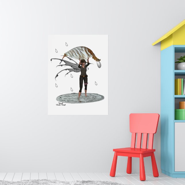 Poster de la poitrine de pluie de garçon avec feui (Pépinière 1)