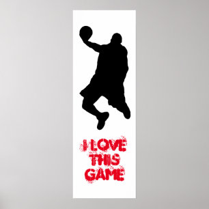 Poster de la porte Silhouette du joueur de basket-
