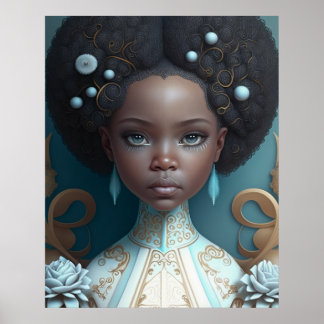 Poster de la princesse afro-américaine, Reine noir
