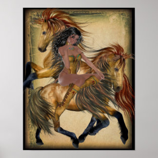 Poster de la princesse indienne américaine et des
