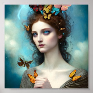 Poster de la princesse papillon colorée Abstraite