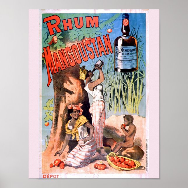 Poster de la publicité artistique vintage - Rhum (Devant)