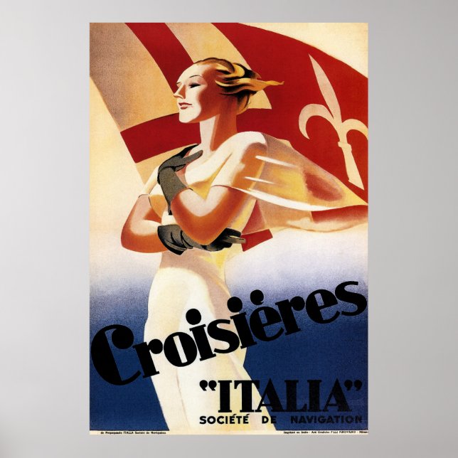 Poster de la publicité de croisières Art Déco vint (Devant)