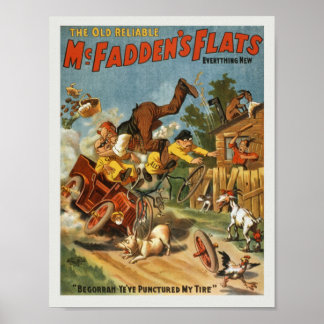 Poster de la publicité de la boutique de pneus vin