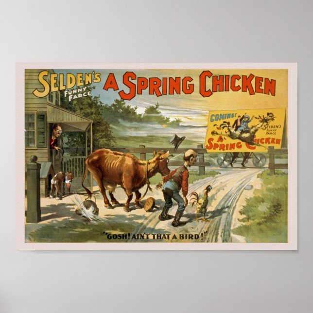 Poster de la publicité de la comédie vintage (Devant)