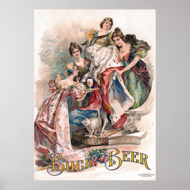 Poster de la publicité vintage de la bière (Devant)