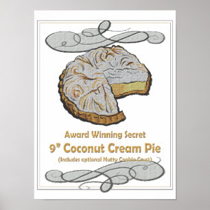 Poster de la recette de tarte à la crème de coco v