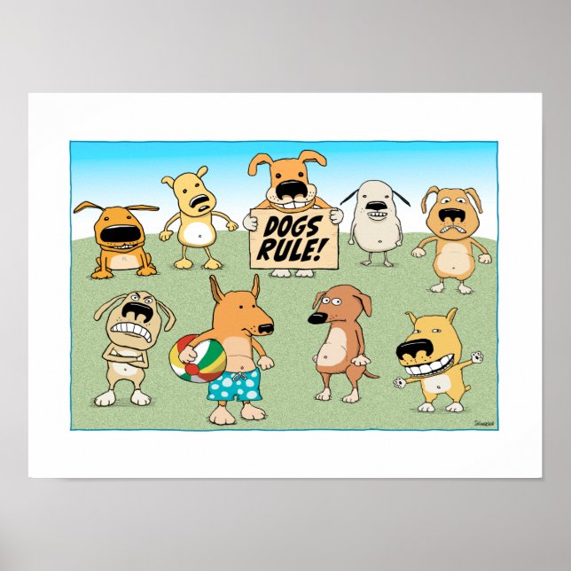 Poster de la règle des chiens mignons et drôles (Devant)