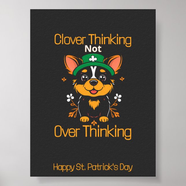 Poster de la Saint-Patrick de Cute Corgi (Devant)