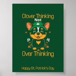 Poster de la Saint-Patrick de Cute Corgi