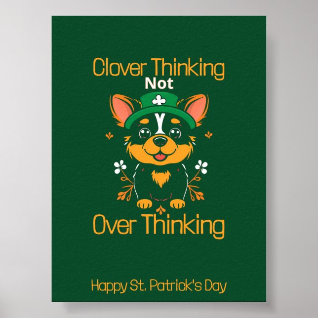 Poster de la Saint-Patrick de Cute Corgi (Devant)