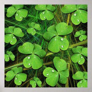 Poster de la Saint Patrick, Shamrock verte