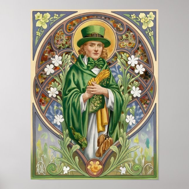 Poster de la Saint Patrick's Day Art Nouveau peint (Devant)