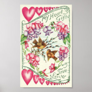 Poster de la Saint-Valentin Vintage Inséparable