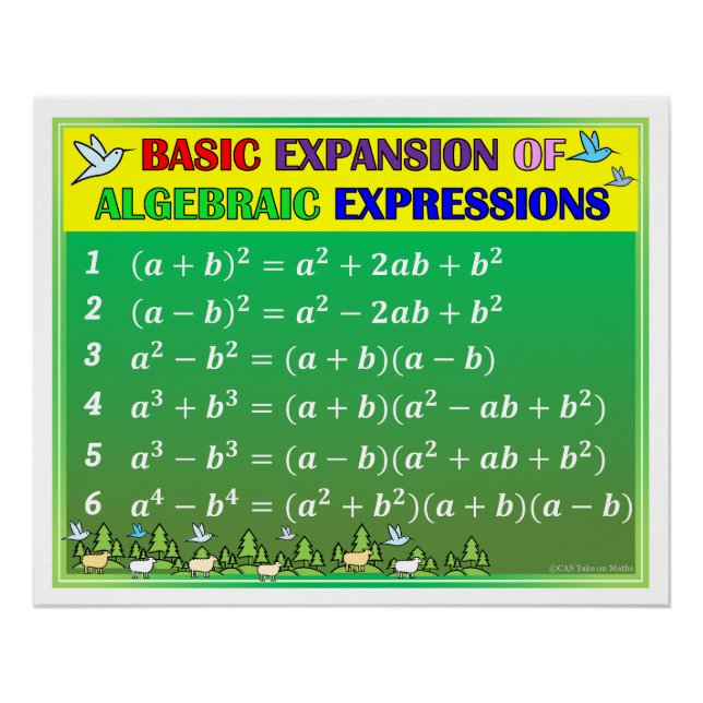 Poster de la salle de classe Algebra Math - Green  (Devant)